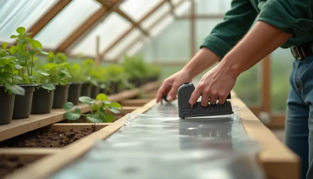 Anleitung: Gewächshaus Folie richtig tackern für optimale Isolierung